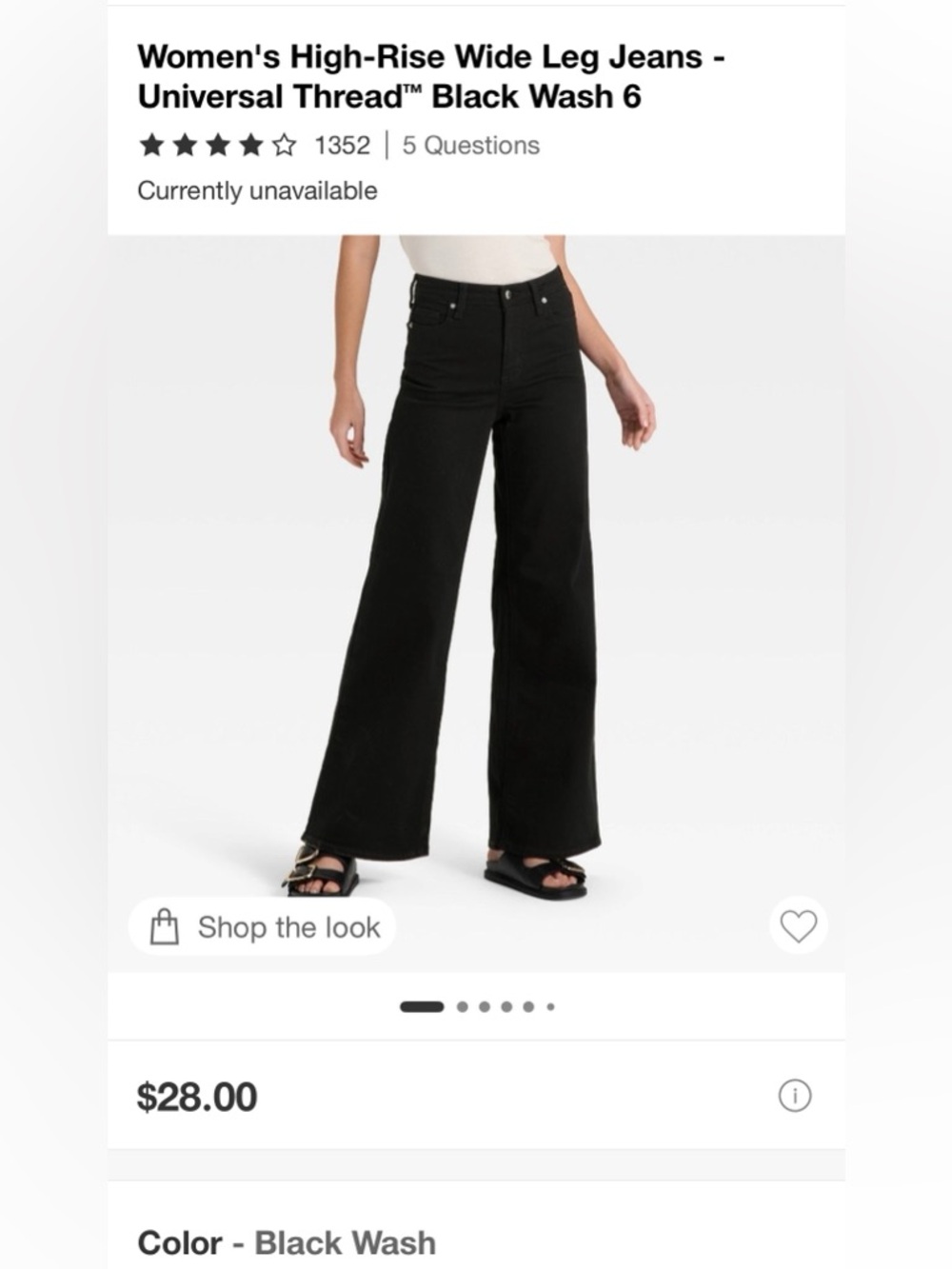 Universal Thread Black High-Rise Wide Leg Jeans